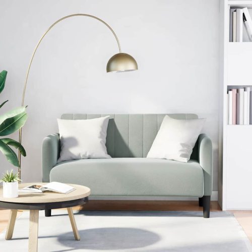 világosszürke bársony loveseat kanapé 109 cm