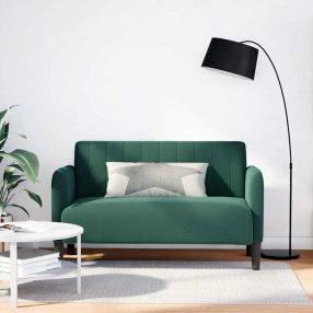 sötétzöld bársony loveseat kanapé 109 cm