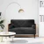 Fekete bársony loveseat kanapé párnákkal 110 cm