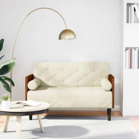 krém bársony loveseat kanapé párnákkal 110 cm