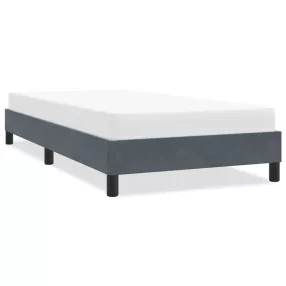 sötétszürke bársony ágykeret matrac nélkül 80x210 cm