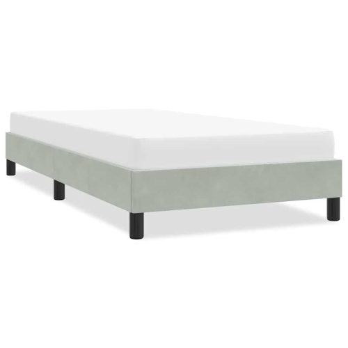 világosszürke bársony ágykeret matrac nélkül 90x210 cm