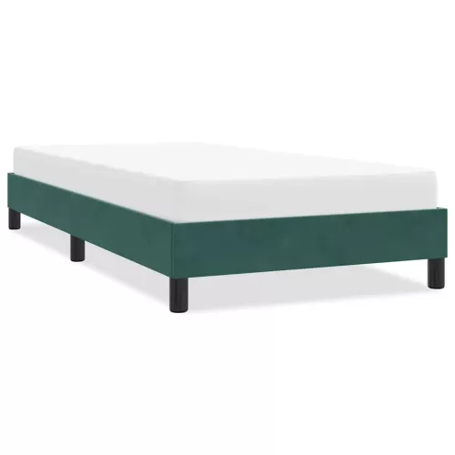 sötétzöld bársony ágykeret matrac nélkül 90x210 cm