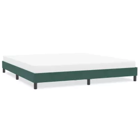   vidaXL sötétzöld bársony ágykeret matrac nélkül 200x210 cm