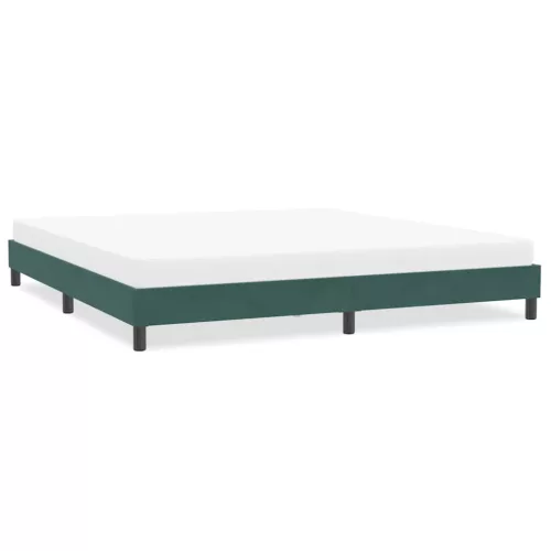vidaXL sötétzöld bársony ágykeret matrac nélkül 200x210 cm