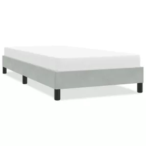 világosszürke bársony ágykeret matrac nélkül 80x220 cm
