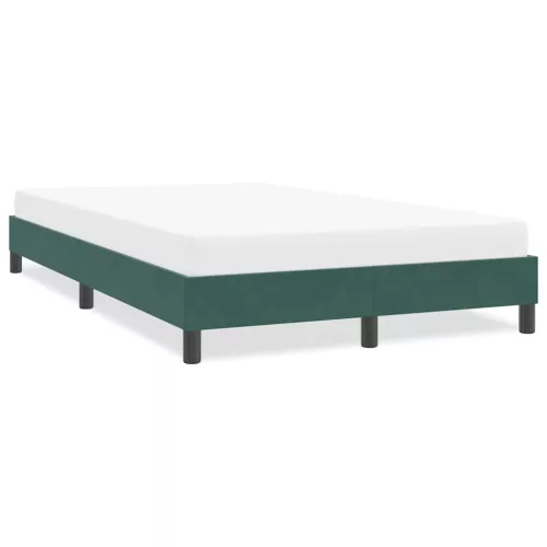 vidaXL sötétzöld bársony ágykeret matrac nélkül 120x220 cm