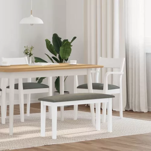 fehér tömörfa gumiból pad 90 cm