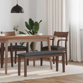 vidaXL barna tömörfa gumiból pad 110 cm
