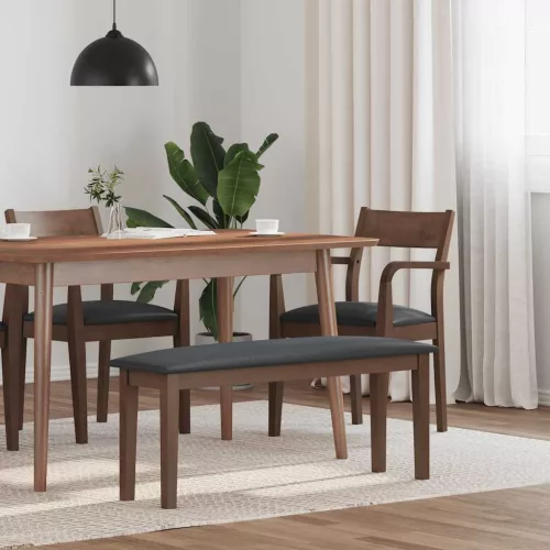 vidaXL barna tömörfa gumiból pad 110 cm