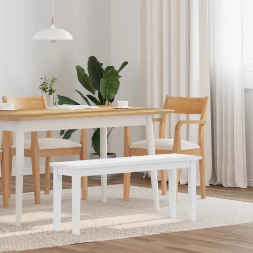 vidaXL fehér tömörfa gumiból pad 110 cm