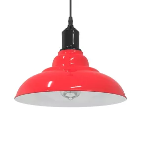   vidaXL függesztéklámpa magassága állítható E27 fényes piros Ø31cm fém