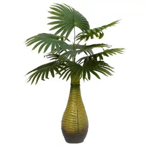zöld mesterséges pálmanövény 9 levéllel 65 cm