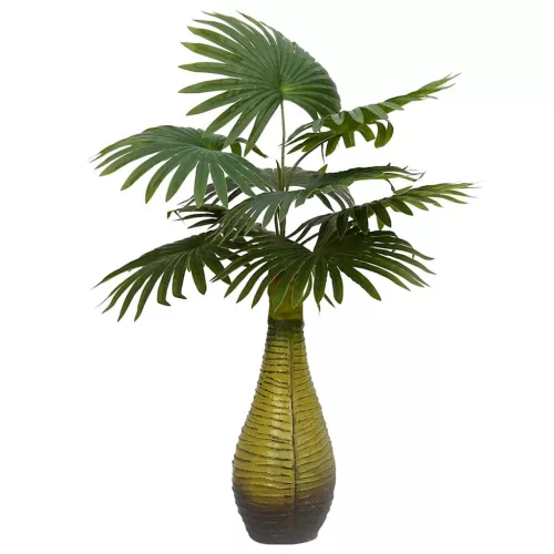 zöld mesterséges pálmanövény 9 levéllel 65 cm