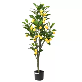 zöld mesterséges citromfa 136 levéllel 120 cm