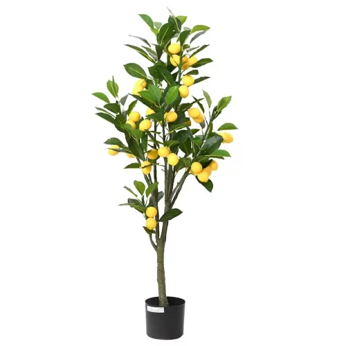 zöld mesterséges citromfa 136 levéllel 120 cm