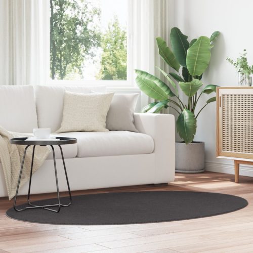 Szőnyegek Antracit Gyapjú 120 x 170 cm Területszőnyeg Kerek