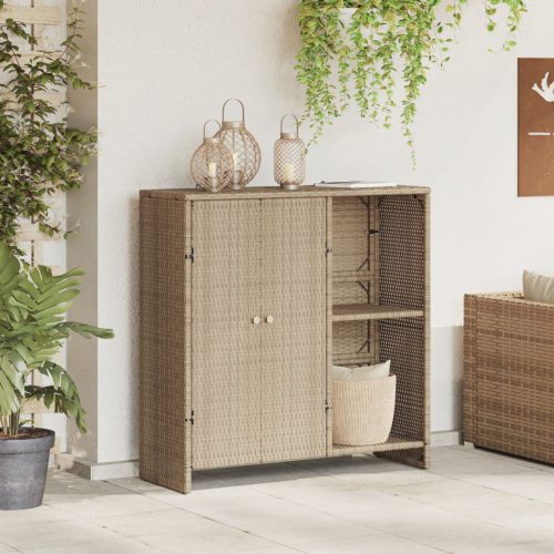 Tárolószekrény Bézs 100x36x102 cm Rattan
