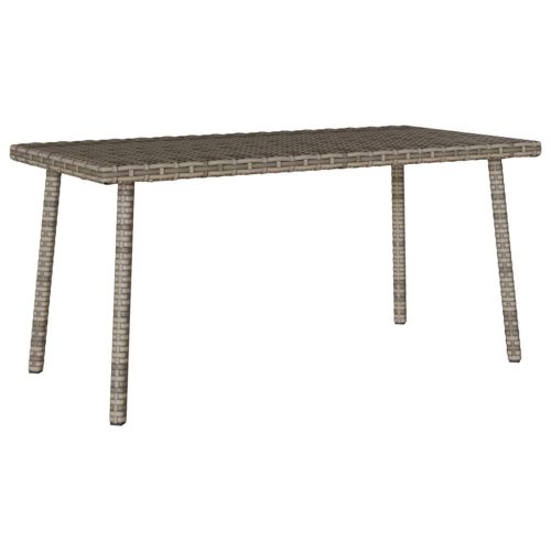 téglalap szürke polyrattan kerti dohányzóasztal 80x40x37cm