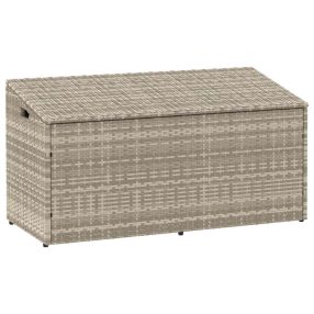 világosszürke polyrattan kerti tárolóláda 110x50x58 cm