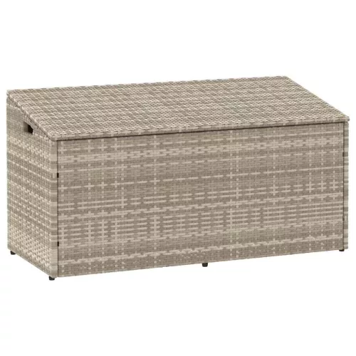 világosszürke polyrattan kerti tárolóláda 110x50x58 cm