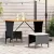 Fekete polyrattan kerti asztal akácfa lappal 105x75x72 cm