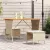 Bézs polyrattan akácfa lapos kerti asztal 105x75x72 cm