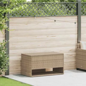 Bézs polyrattan kültéri párna doboz 100x55x55,5 cm