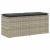 világosszürke polyrattan kerti pad párnával 110x40x44 cm