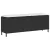 Fekete polyrattan kerti pad párnával 110x30x40,5 cm