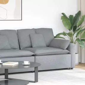  vidaXL világosszürke moduláris kanapé karfás végmodul párnákkal 100 cm
