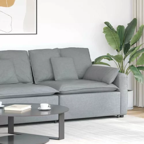 vidaXL világosszürke moduláris kanapé karfás végmodul párnákkal 100 cm
