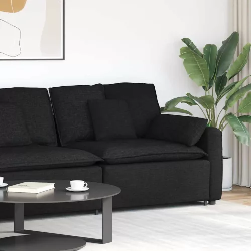 vidaXL fekete moduláris kanapé karfás végmodul párnákkal 100 cm