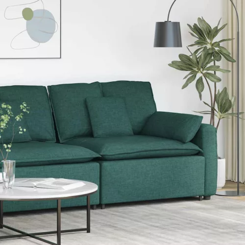 vidaXL sötétzöld moduláris kanapé karfás végmodul párnákkal 100 cm