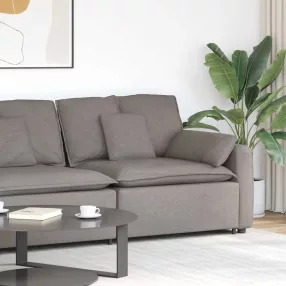   vidaXL tópszínű moduláris kanapé karfás végmodul párnákkal 100 cm