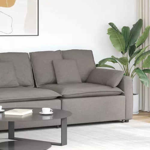 vidaXL tópszínű moduláris kanapé karfás végmodul párnákkal 100 cm