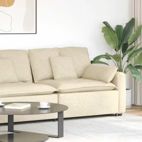   vidaXL krém moduláris kanapé karfás végmodul párnákkal 100 cm