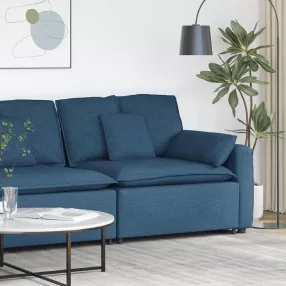   vidaXL kék moduláris kanapé karfás végmodul párnákkal 100 cm