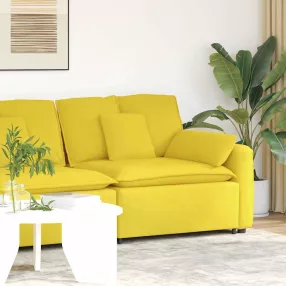   vidaXL világossárga moduláris kanapé karfás végmodul párnákkal 100 cm