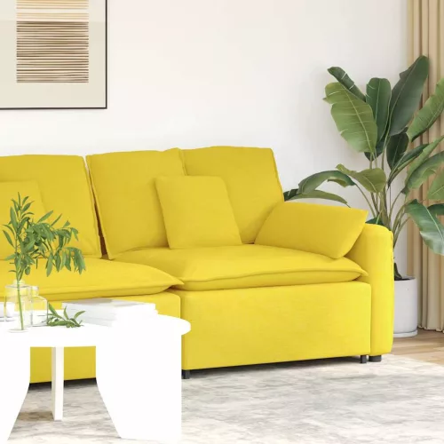 vidaXL világossárga moduláris kanapé karfás végmodul párnákkal 100 cm