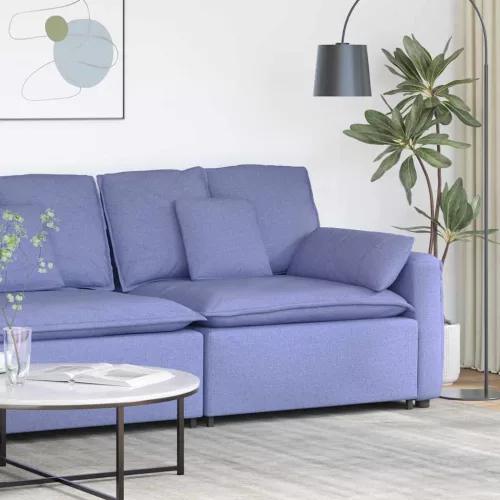 vidaXL farmerkék moduláris kanapé karfás végmodul párnákkal 100 cm