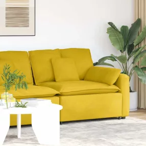   vidaXL sárga moduláris kanapé karfás végmodul párnákkal 100 cm