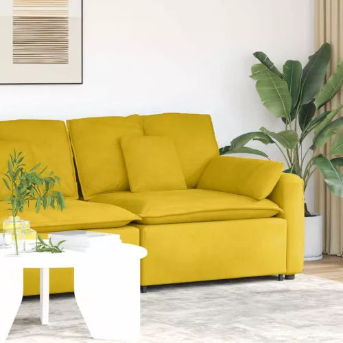 vidaXL sárga moduláris kanapé karfás végmodul párnákkal 100 cm