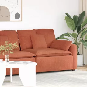   vidaXL Piros narancs moduláris kanapé karfás végmodul párnákkal 100 cm