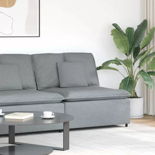 vidaXL világosszürke moduláris kanapé középső modul párnákkal 100 cm