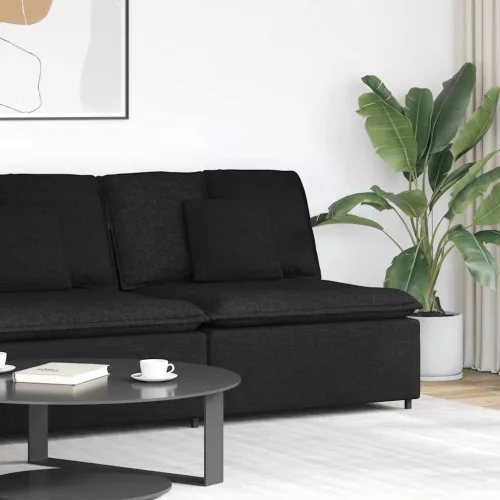 vidaXL fekete moduláris kanapé középső modul párnákkal 100 cm