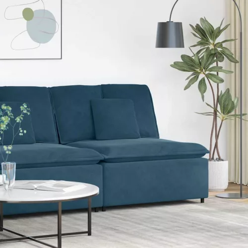 vidaXL kék moduláris kanapé középső modul párnákkal 100 cm