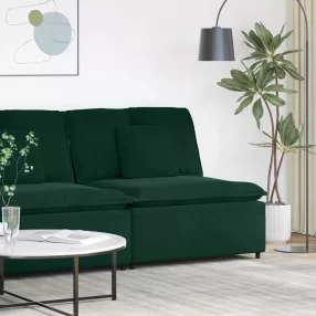   vidaXL sötétzöld moduláris kanapé középső modul párnákkal 100 cm
