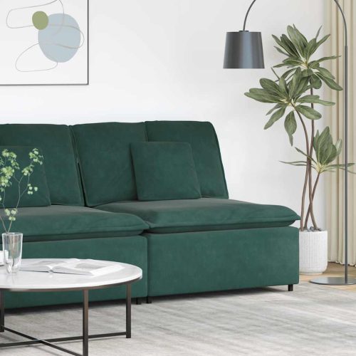 sötétzöld moduláris kanapé középső modul párnákkal 100 cm