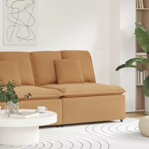 vidaXL bézs moduláris kanapé középső modul párnákkal 100 cm